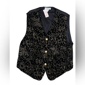 Cachet Black Vest with Gold Detailing by Gloria Lance Sz 3X